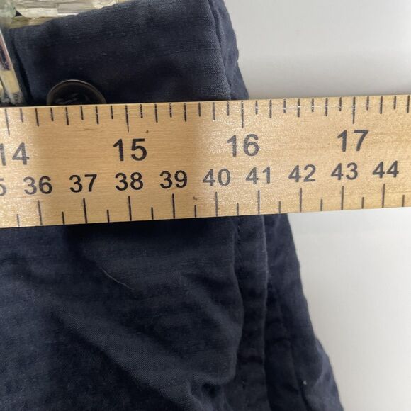 rag & bone Shorts Mens 33 Black Seersucker Chino Made in USA Button Flap Pockets - Picture 4 of 11